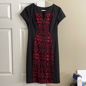 Connected Red & Black Sheath dress